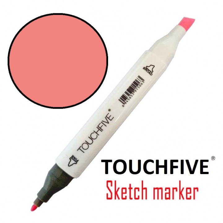 Маркер двусторонній TouchFive (Touch) №121 Fluorescent Coral Red (Флуоресцентний кораловий червоний)