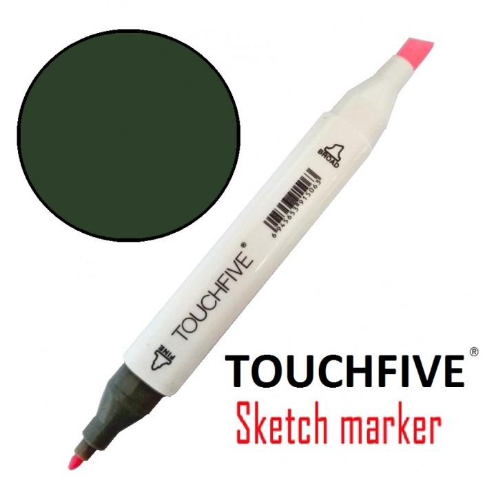 Маркер двусторонній TouchFive (Touch) №43 Deep Olive Green (Оливковий зелений глубокий)